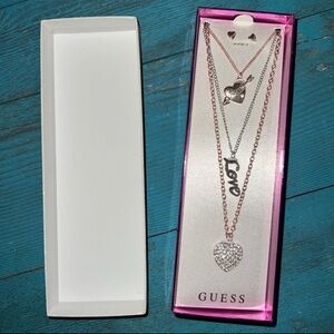 NWT Guess rhinestone Layered Necklace and Earring Set
